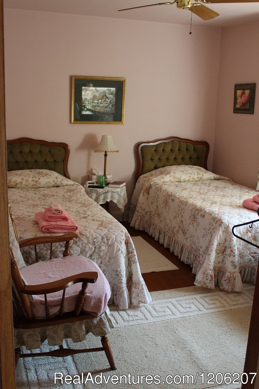 Twin bedded room, $49 a night. | Cedars Guest House | Image #2/3 | 