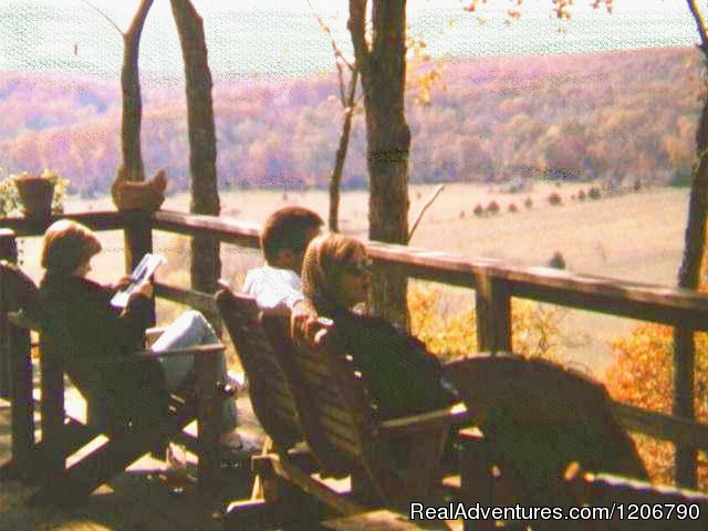 Guests relax above the river | Rock Eddy Bluff Farm, escape into the ozark hills | Dixon, Missouri  | Vacation Rentals | Image #1/4 | 