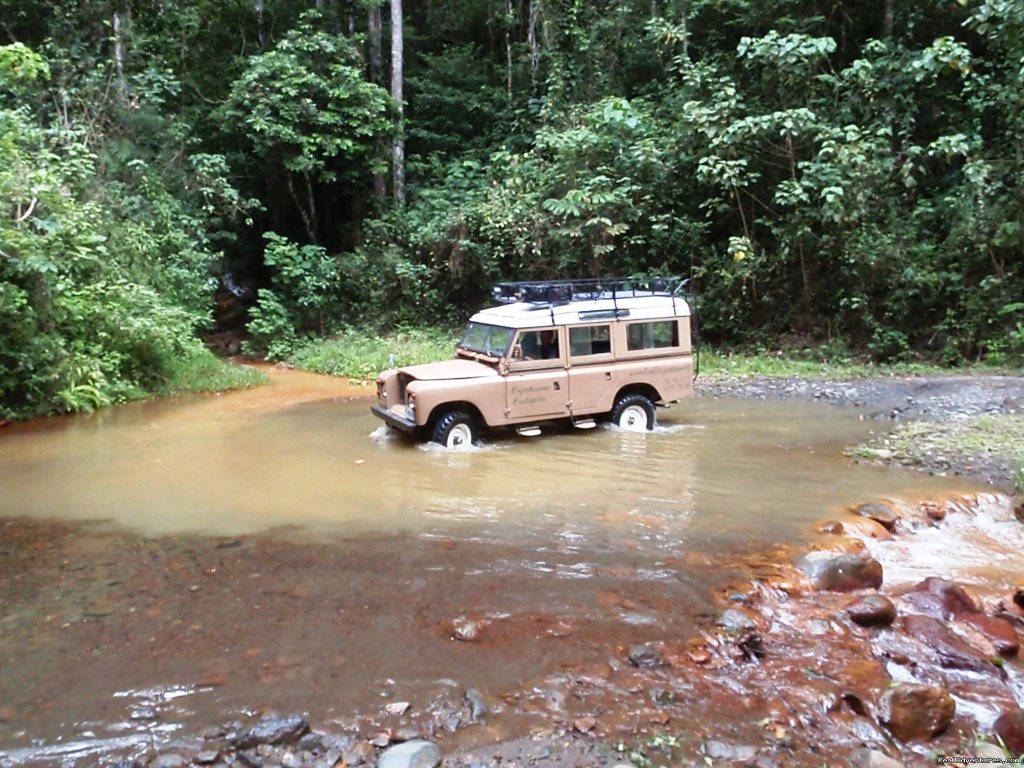 Land Rover passing through a small river  | Top 10 things to do at Cusuco National Park  | Image #3/8 | 