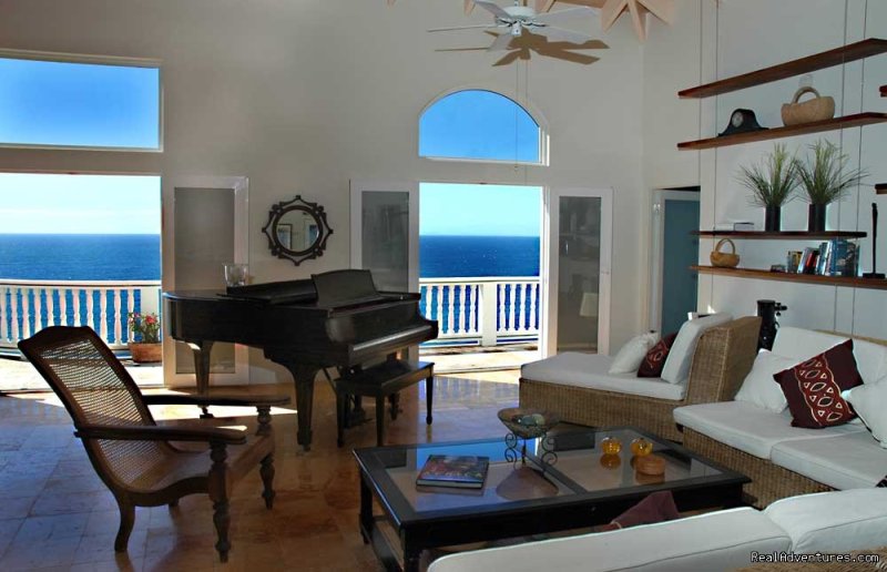The Steinway in the Great Room | Gorgeous, Ultra-Private Oceanside Villa | Image #9/21 | 