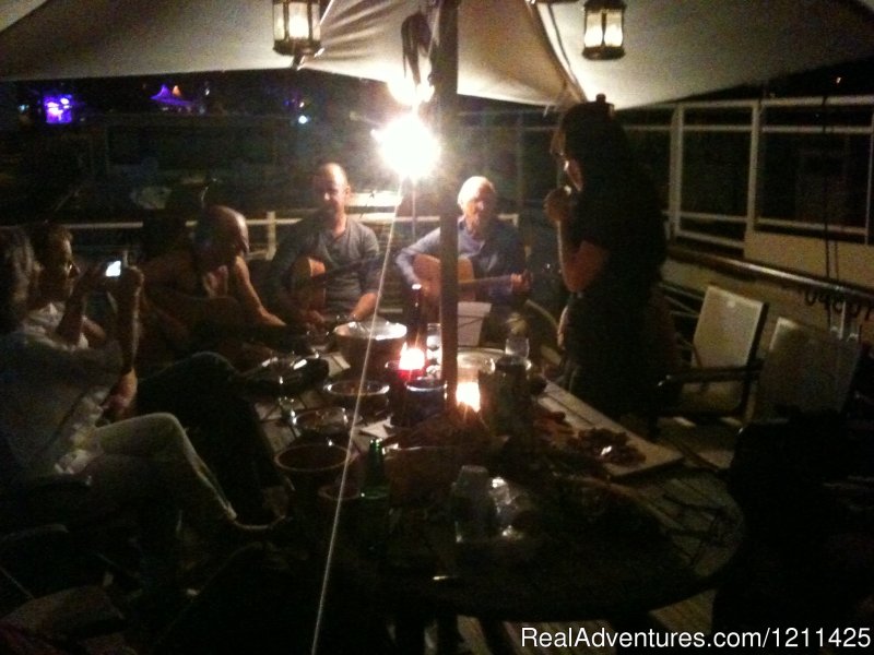 Evening drinks on 'easyvie' | Barge Cruise in France, Holland & Germany. | Image #6/13 | 