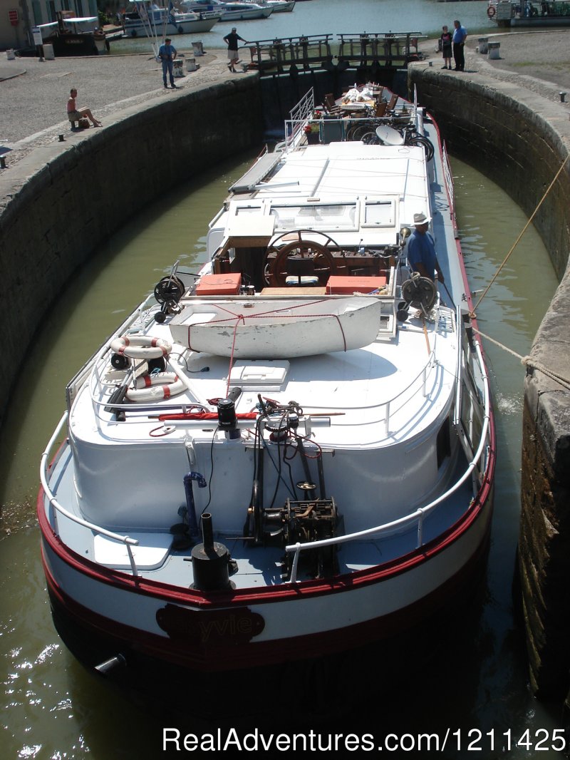 Entering a lock at Carcassonne. | Barge Cruise in France, Holland & Germany. | Image #12/13 | 