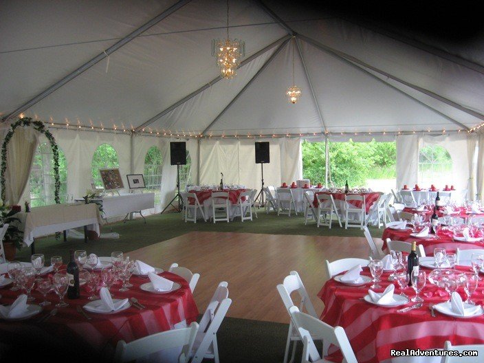 Reception tent at the Pond | Stone Mountain Lodge and Cabins | Image #3/5 | 
