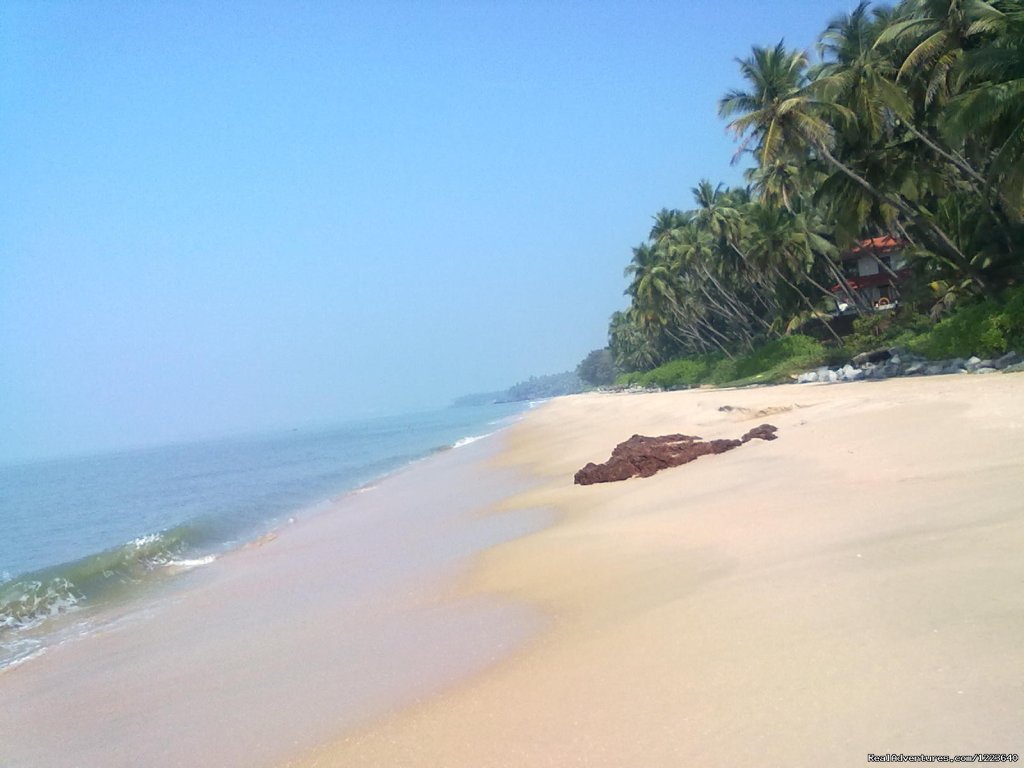 The clean, uncrowded sandy beach just in front of Ocean Hues | Ocean Hues Beach House - Seaside Holiday in Kerala | Image #18/20 | 