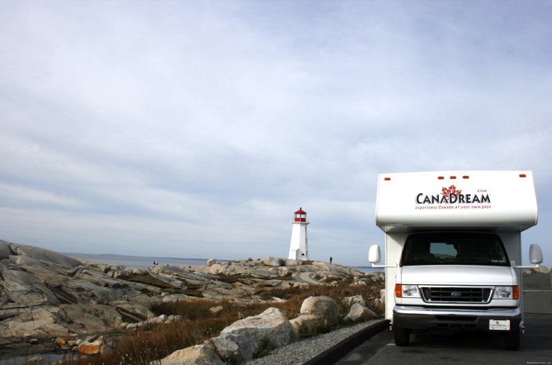 Large Motorhome at Peggy's Cove | CanaDream RV Rentals & Sales - Halifax | Dartmouth, Nova Scotia  | RV Rentals | Image #1/5 | 