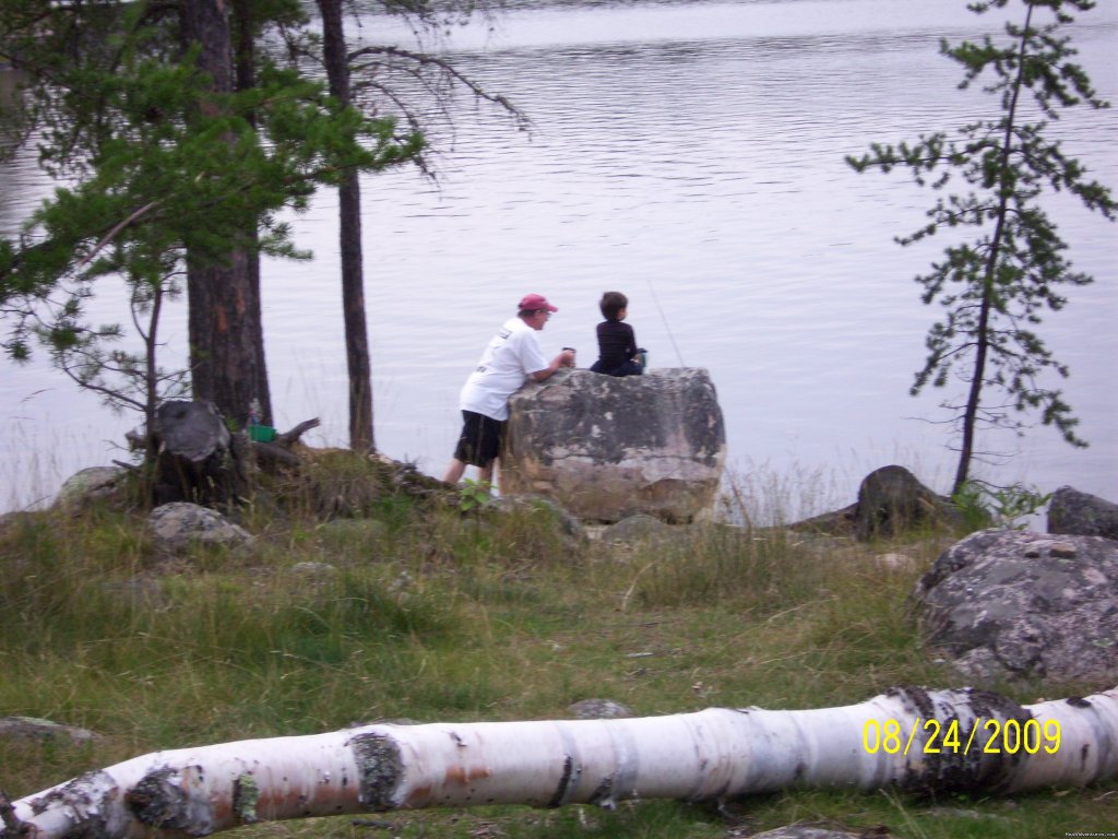 Grandpa & Jack watch bobber for fish | Autumn Canoe trip with the Grandson | Image #3/3 | 