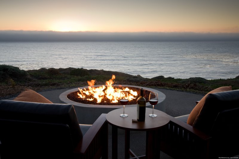 Sunset by the fire at Timber Cove Inn | Timber Cove Inn | Image #9/25 | 