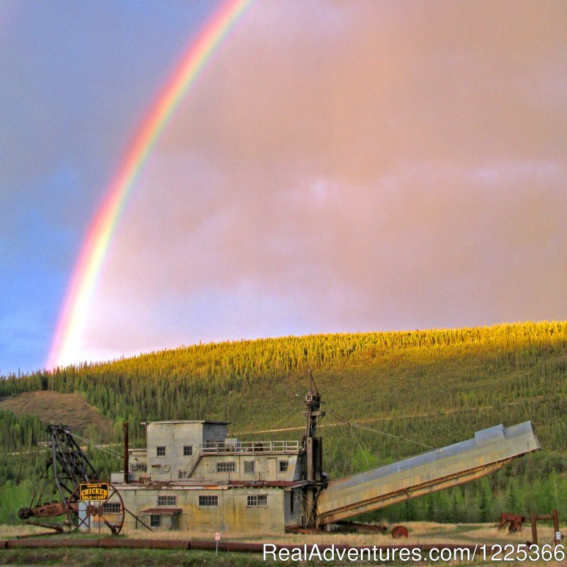 Rainbow (and bucket of gold?) at Pedro Dredge | Chicken Gold Camp and Outpost | Image #10/10 | 