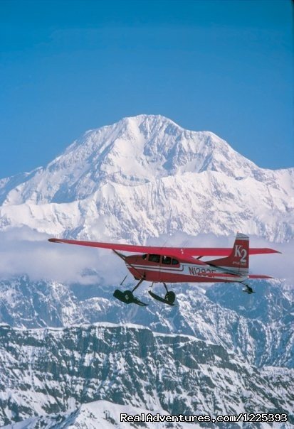 Cessna 185 approaches Mt. McKinley