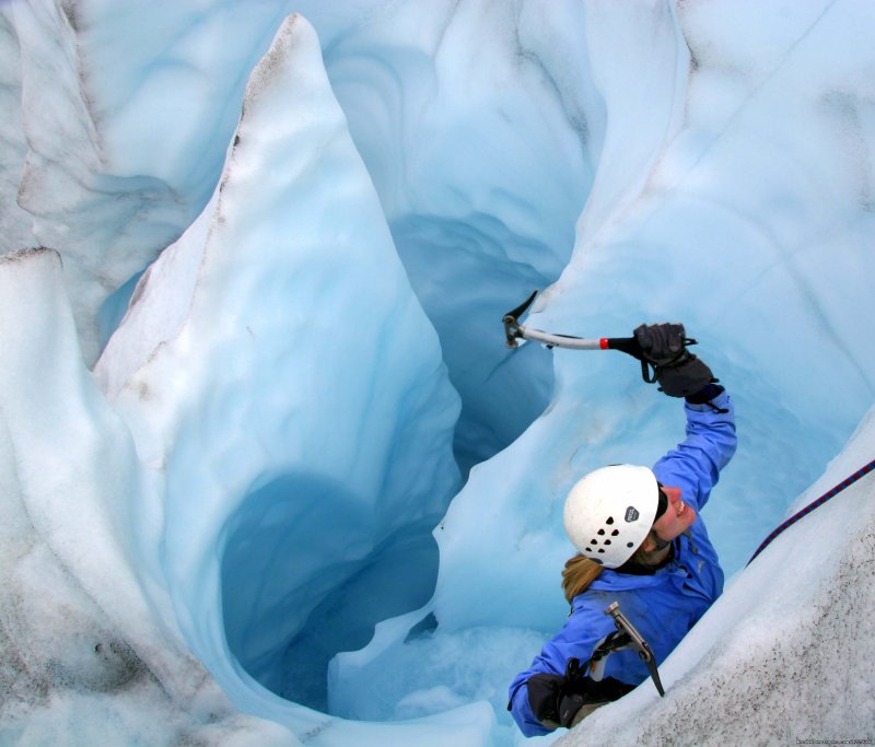 Ice climbing in a moulin | St. Elias Alpine Guides | Image #6/23 | 