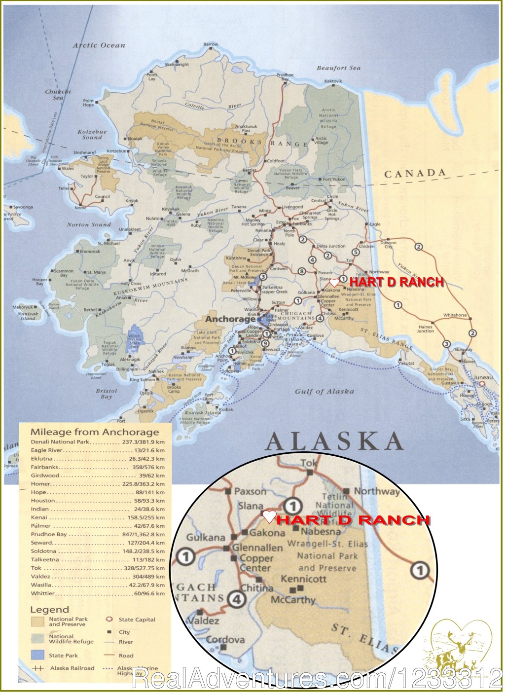 Alaska Map Location | Hart D Ranch:Rooms /RV Park /PO | Image #15/24 | 