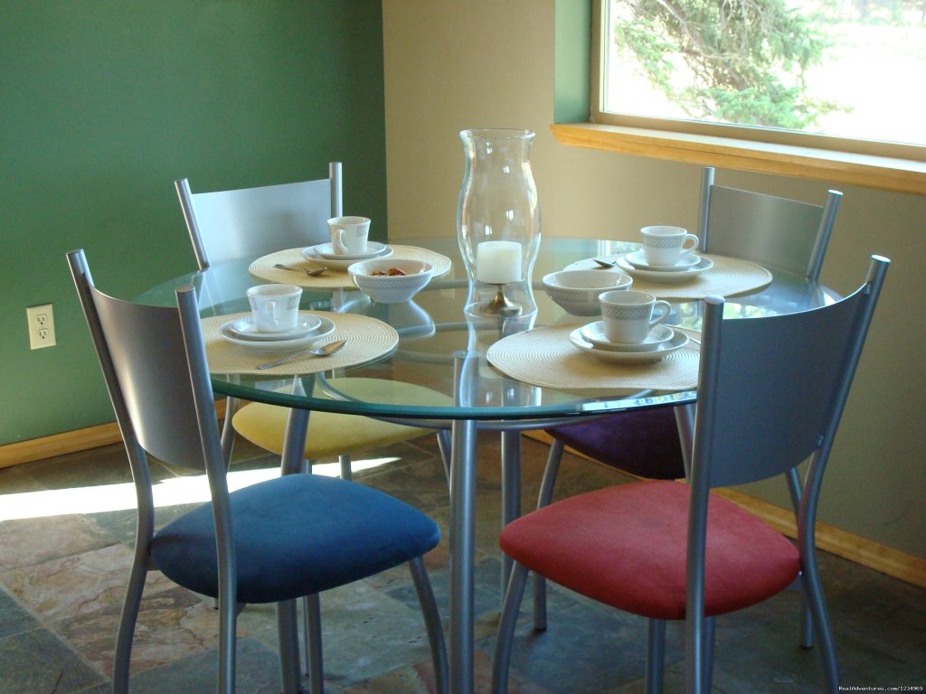 Breakfast area: complimentary breakfast basket upon arrival | Pikes Peak Retreat In Pikes National Forest | Image #7/26 | 