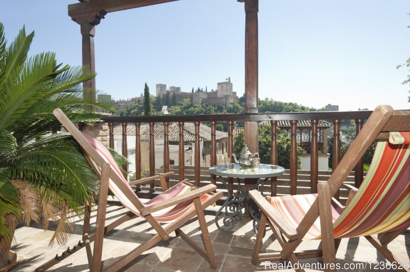 Top floor terrasse.... a tea with Alhambra views | Bright Home wth Gorgeous Views in Historic quarter | Granada, Spain | Vacation Rentals | Image #1/23 | 