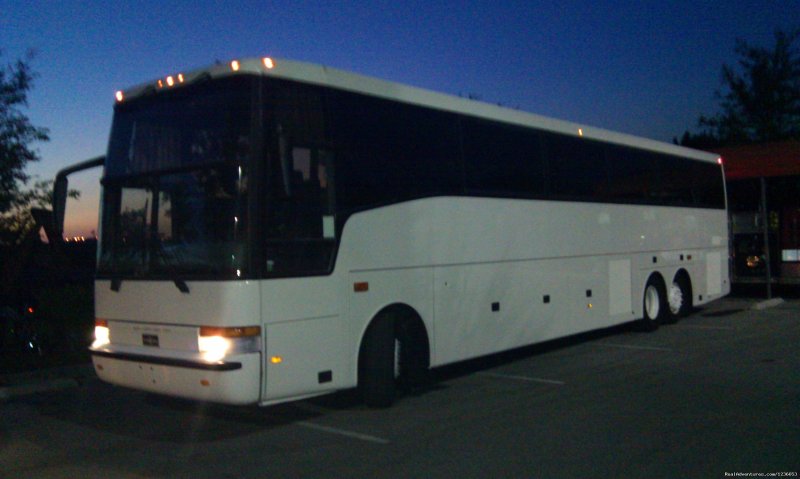 One of our luxury touring coaches 59 passenger | Airlink Shuttle & Tours | Fairbanks, Alaska  | Car & Van Shuttle Service | Image #1/3 | 