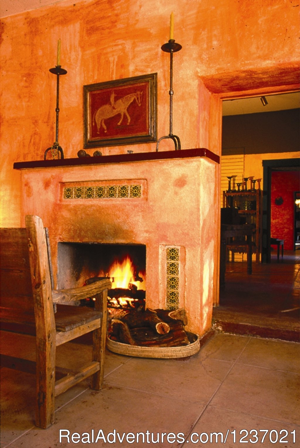 Crackling fire inside the Hacienda | Romantic Getaway at Historic Arizona Guest Ranch | Image #12/12 | 