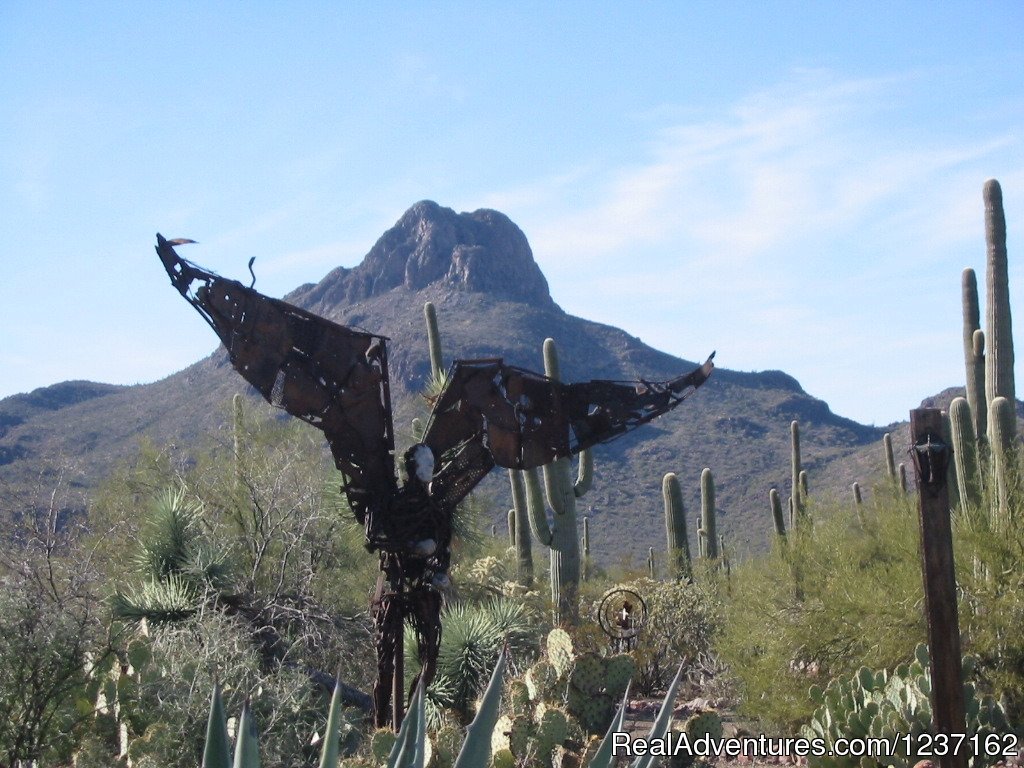 Angle Sculpture & Start of Desert Art Walk | A Wild Purple Ranch & Retreat | Image #2/22 | 
