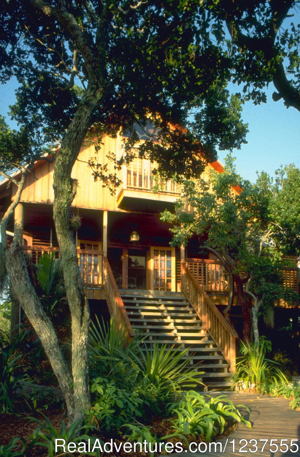 The home on Seabird is built of exotic tank cypress. | Seabird Key, Private Island,  Sandy beach & boat | Image #5/24 | 