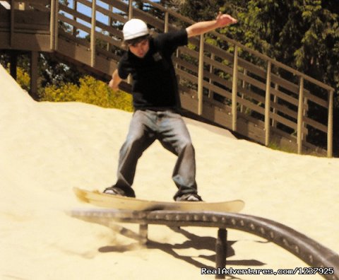 Sandboarding The Rail Slides.