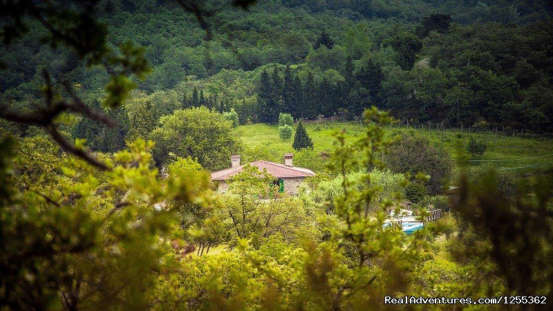 Panoramic view of the Tuscan farmhouse in the reserve | Hunting in Tuscany 'Riserva di Caccia Le Corniole' | Image #8/26 | 