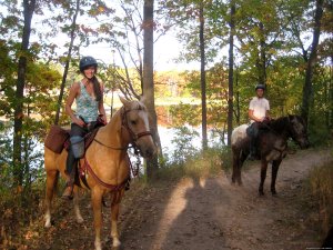 Afternoon of riding trail on horseback