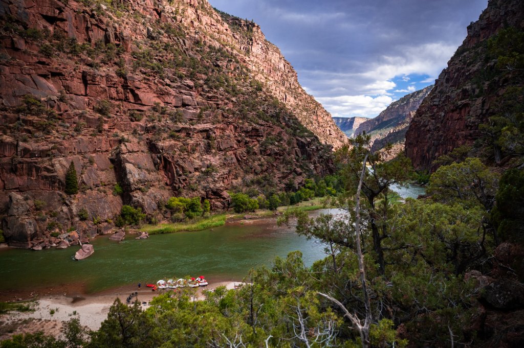 View Of Camp From Above | Lodore Canyon Green River Rafting | Image #9/9 | 