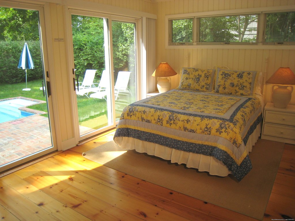 Master Suite with tiled bathroom and swedish sauna. | Charming & Private - Heart of East Hampton Village | Image #5/7 | 