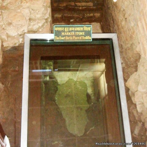 The exact birth place of Gautama Buddha, in Lumbini, Nepal.