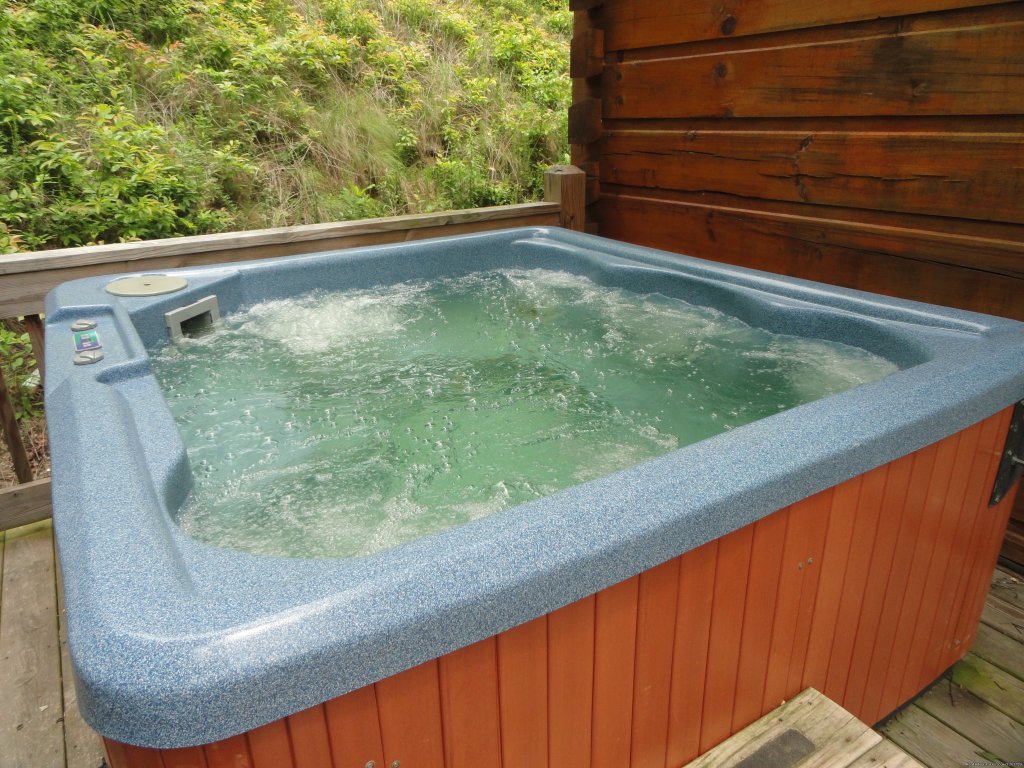 Relax after a long day in the hot tub | Luxury Cabin on Beautiful Mt Stream $199/nightly | Image #9/20 | 