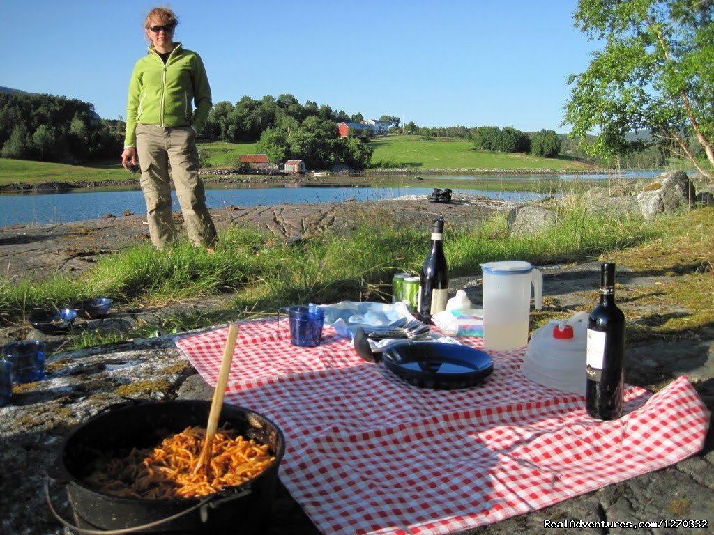 Outdoor Dinner Served | Sea Kayaking in the top of Fjord Norway | Image #2/11 | 