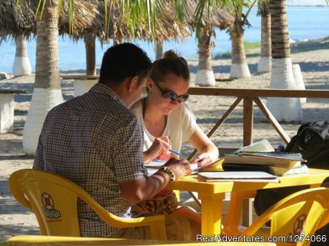 Spanish lessons at a beach resort once a weel