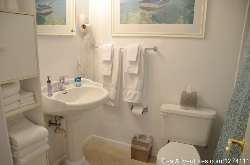 Bathroom in extra large 1/1 has shower (no tub) | Sunny Place - A short walk to the beach | Image #20/26 | 