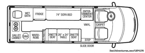 Airstream Interstate Dinette Floorplan | Image #2/6 | Airstream Interstate Touring Coach Rental RV