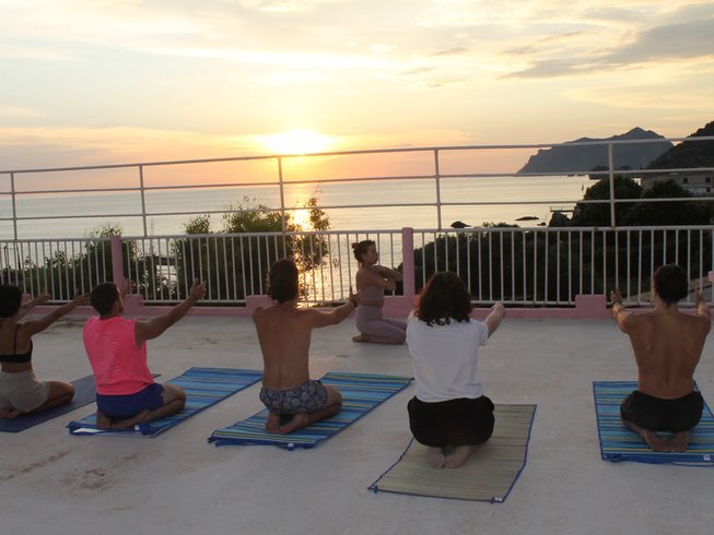 Sunset Yoga On Our Beach Roof Top | 7 day Yoga, Hiking, Kayaking Beach Holiday Corfu | Image #5/32 | 