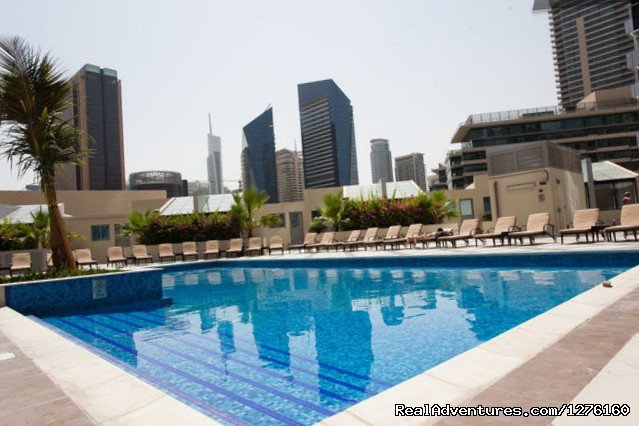 Pool | Luxury 1BR for rent, 5 minutes from the beach (Dub | Image #14/19 | 