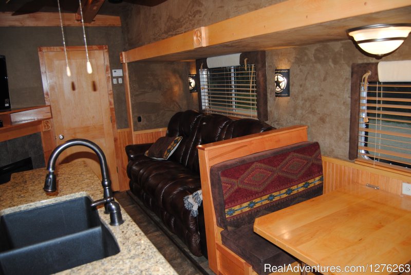 View inside of our custom built $160,000 Horse Trailer | Vacation at Iowa's all inclusive DD Guest Ranch | Image #13/13 | 