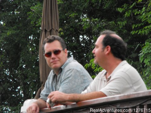 Host Caribbean Chris and producer Sonny in the rainforest