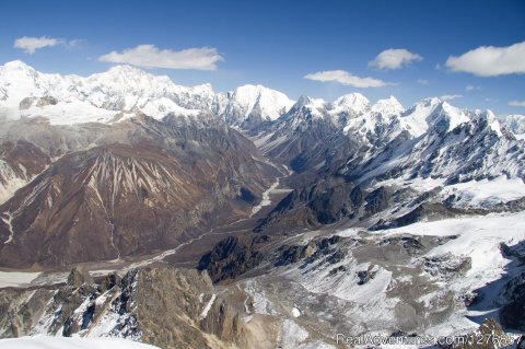 Massif glacier view from Tsherkhuri view point in Langtang