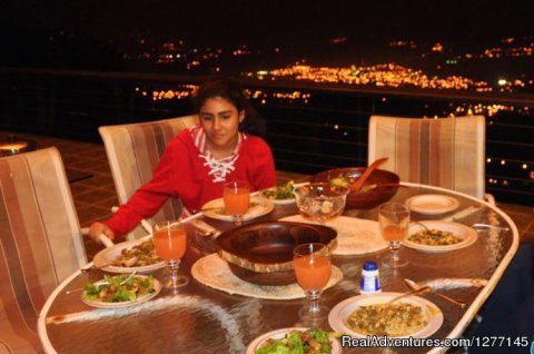 Dinner on the deck overlooking Turrialba city