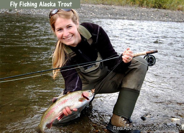 August fly fishing for Alaska rainbow trout | Wilderness Place Lodge | Image #2/25 | 