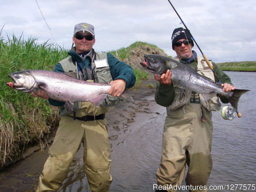 Stream Fishing For Huge Alaska Salmon | Enjoy True Wilderness at Wildman Lake Lodge | Image #4/13 | 