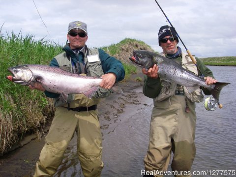 Stream Fishing For Huge Alaska Salmon