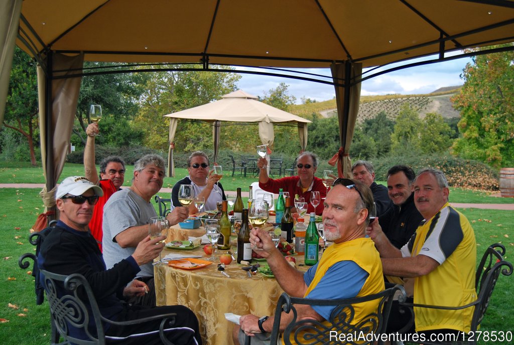 Relaxing after the morning ride | Santa Barbara Wine Country Cycling Tours | Image #14/17 | 