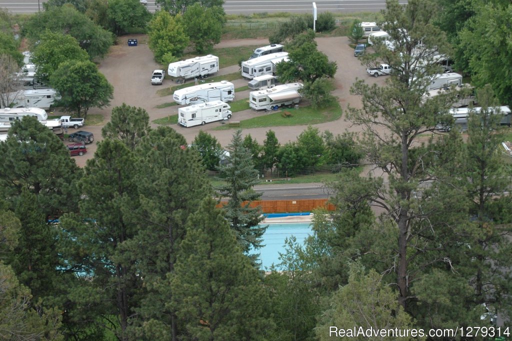 Bird's eye view from Trimble Hot Springs | Westerly RV Park - Best Little RV Park in Durango | Durango, Colorado  | Campgrounds & RV Parks | Image #1/6 | 