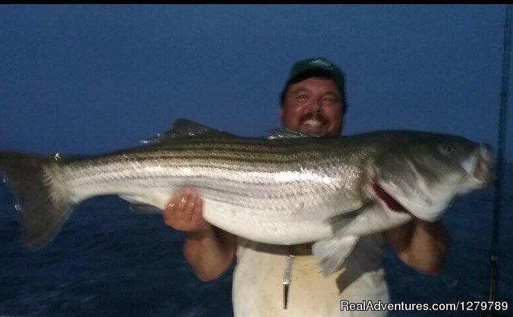 Spring 51 lb. Striped Bass. Book Spring 2019 trips now | Down Deep Sport Fishing Fleet | Image #3/20 | 