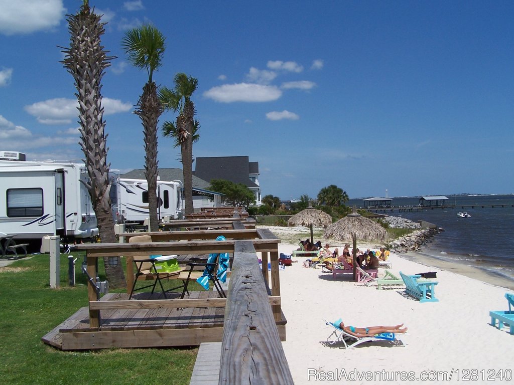 Private Decks on sites 66-71 | Emerald Beach RV Park | Navarre, Florida  | Campgrounds & RV Parks | Image #1/3 | 
