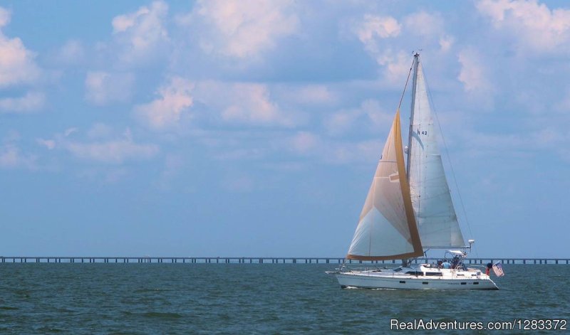Windward Passage beating into the wind. Doing 6.5 knots. | Delaune Sailing Charters | Mandeville, Louisiana  | Sailing | Image #1/5 | 