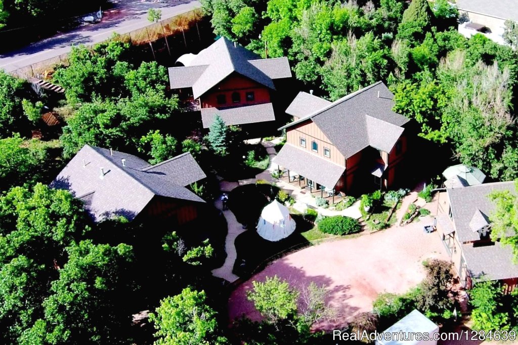 Inn from above | Family Fun and Romantic Stays at Blue Skies Inn | Image #2/3 | 