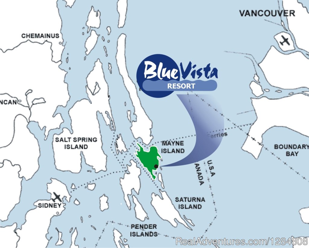 Map of location | Cozy Cottages steps from Gulf Island Seashore | Mayne Island, British Columbia  | Vacation Rentals | Image #1/5 | 