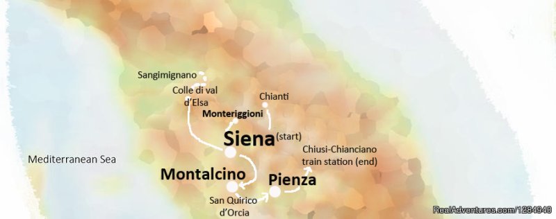 Tour itinerary - Siena - Montalcino - Pienza with escursions | Tuscany Hilltop Towns Walking Tour May 8-15, 2016 | Image #2/23 | 