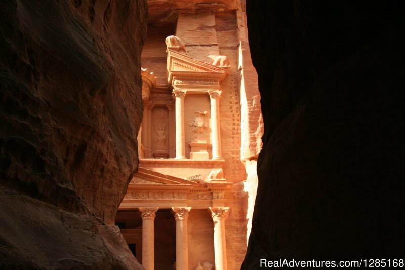 The Treasury from the Siq | Nebo Tours Day Tour To Petra | Amman, Jordan | Sight-Seeing Tours | Image #1/6 | 